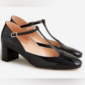 J Crew Millie T-strap block heels in patent leather size 8